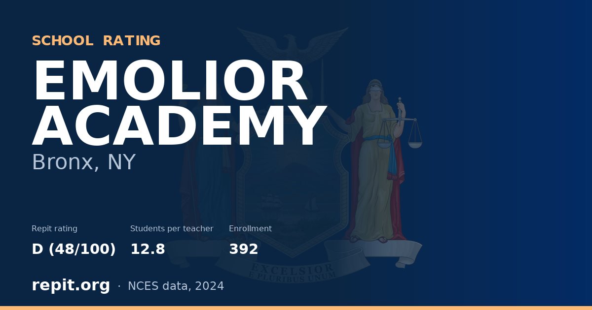 EMOLIOR ACADEMY, Bronx, NY — Repit school rating D (48/100)