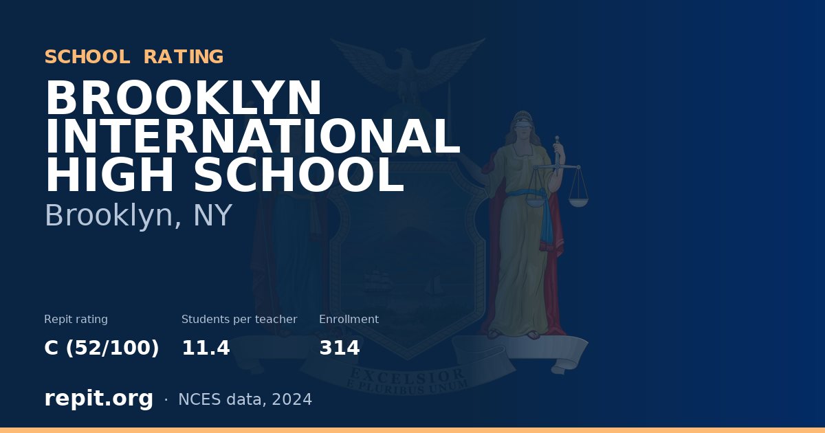 BROOKLYN INTERNATIONAL HIGH SCHOOL, Brooklyn, NY — Repit school rating C (52/100)