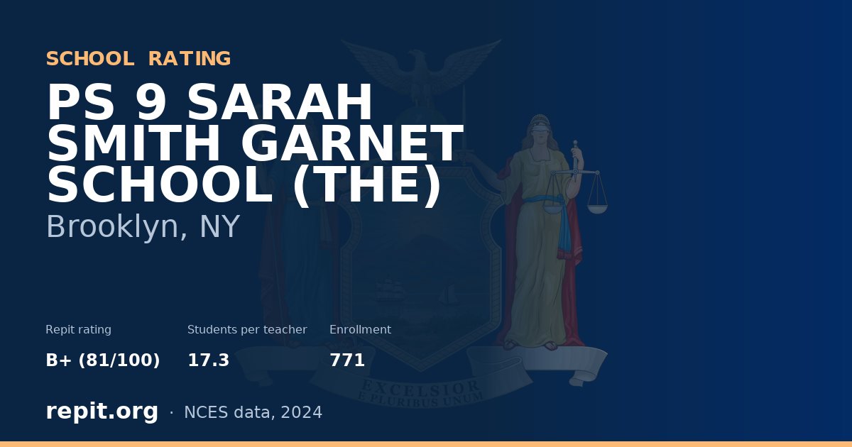 PS 9 SARAH SMITH GARNET SCHOOL (THE), Brooklyn, NY — Repit school rating B+ (81/100)