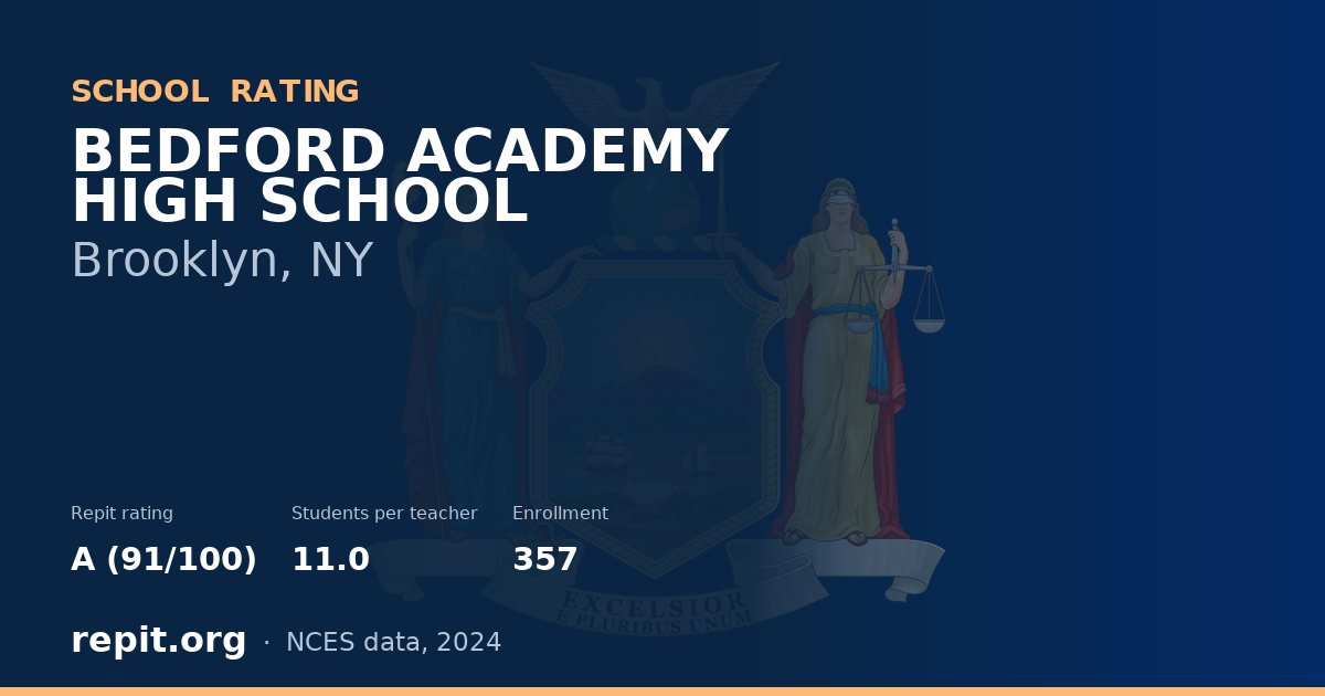 BEDFORD ACADEMY HIGH SCHOOL, Brooklyn, NY — Repit school rating A (91/100)