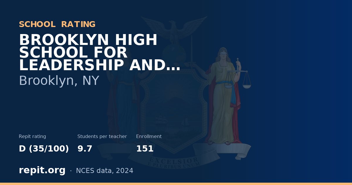 BROOKLYN HIGH SCHOOL FOR LEADERSHIP AND COMMUNITY SERVICE, Brooklyn, NY — Repit school rating D (35/100)