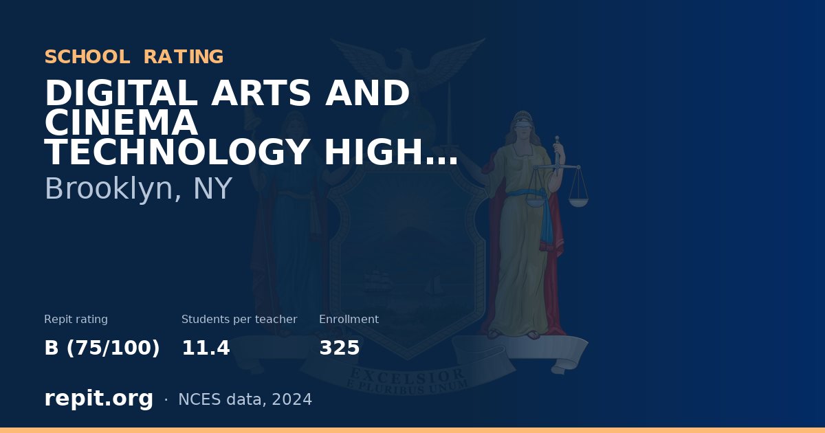 DIGITAL ARTS AND CINEMA TECHNOLOGY HIGH SCHOOL, Brooklyn, NY — Repit school rating B (75/100)