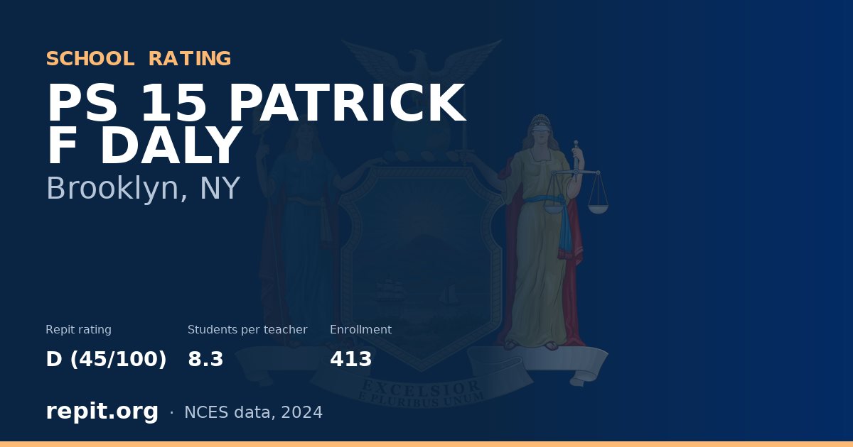 PS 15 PATRICK F DALY, Brooklyn, NY — Repit school rating D (45/100)