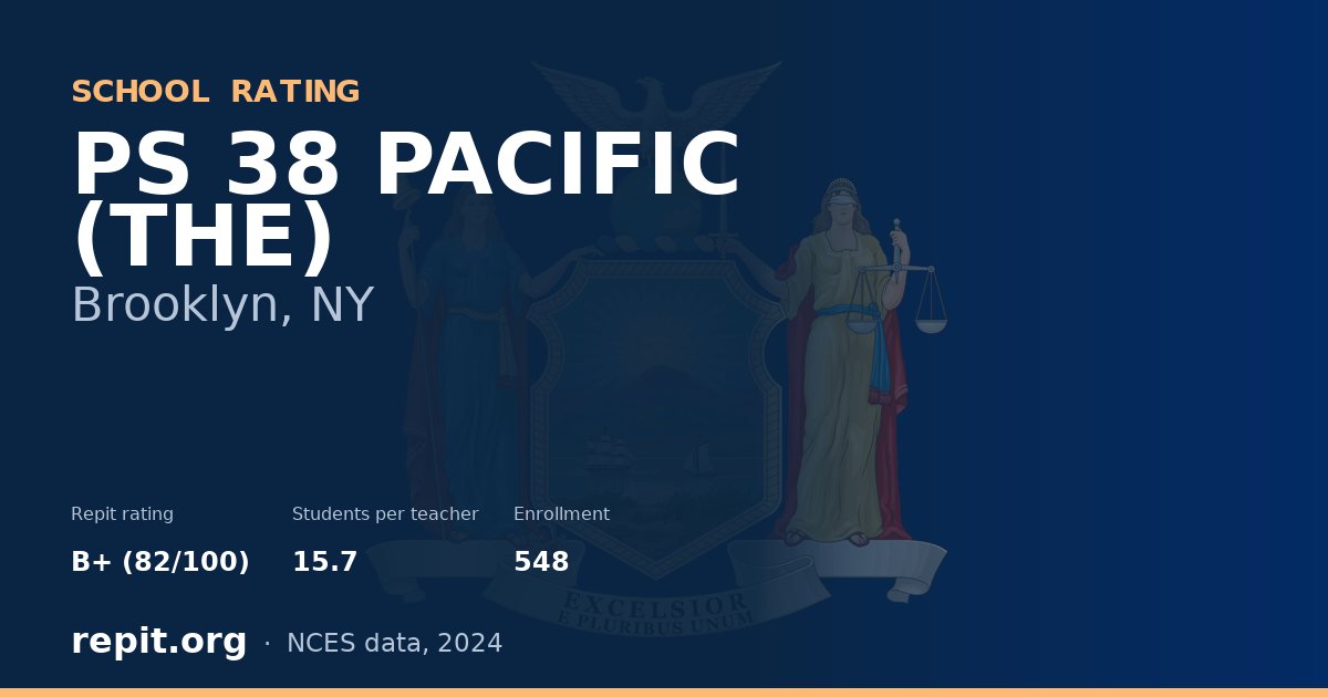 PS 38 PACIFIC (THE), Brooklyn, NY — Repit school rating B+ (82/100)