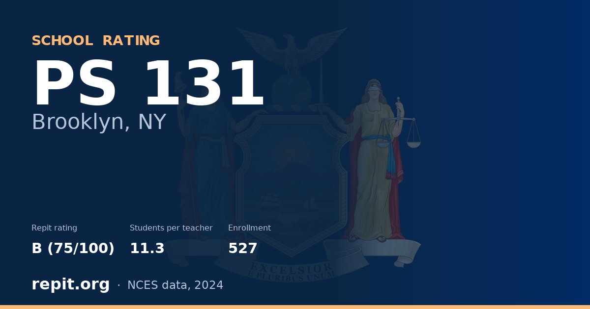 PS 131, Brooklyn, NY — Repit school rating B (75/100)