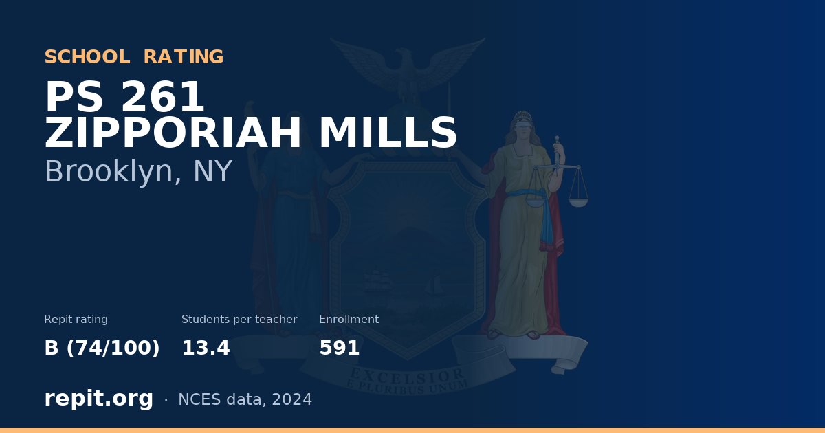 PS 261 ZIPPORIAH MILLS, Brooklyn, NY — Repit school rating B (74/100)