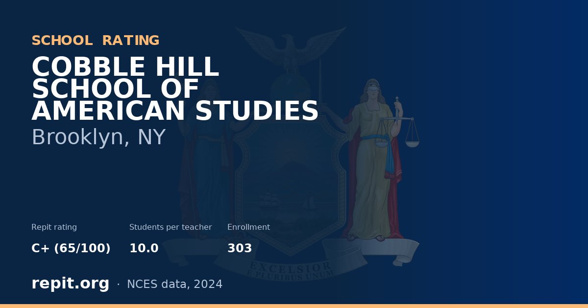 COBBLE HILL SCHOOL OF AMERICAN STUDIES, Brooklyn, NY — Repit school rating C+ (65/100)