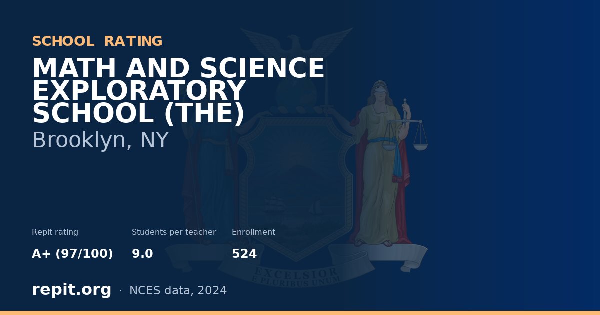 MATH AND SCIENCE EXPLORATORY SCHOOL (THE), Brooklyn, NY — Repit school rating A+ (97/100)