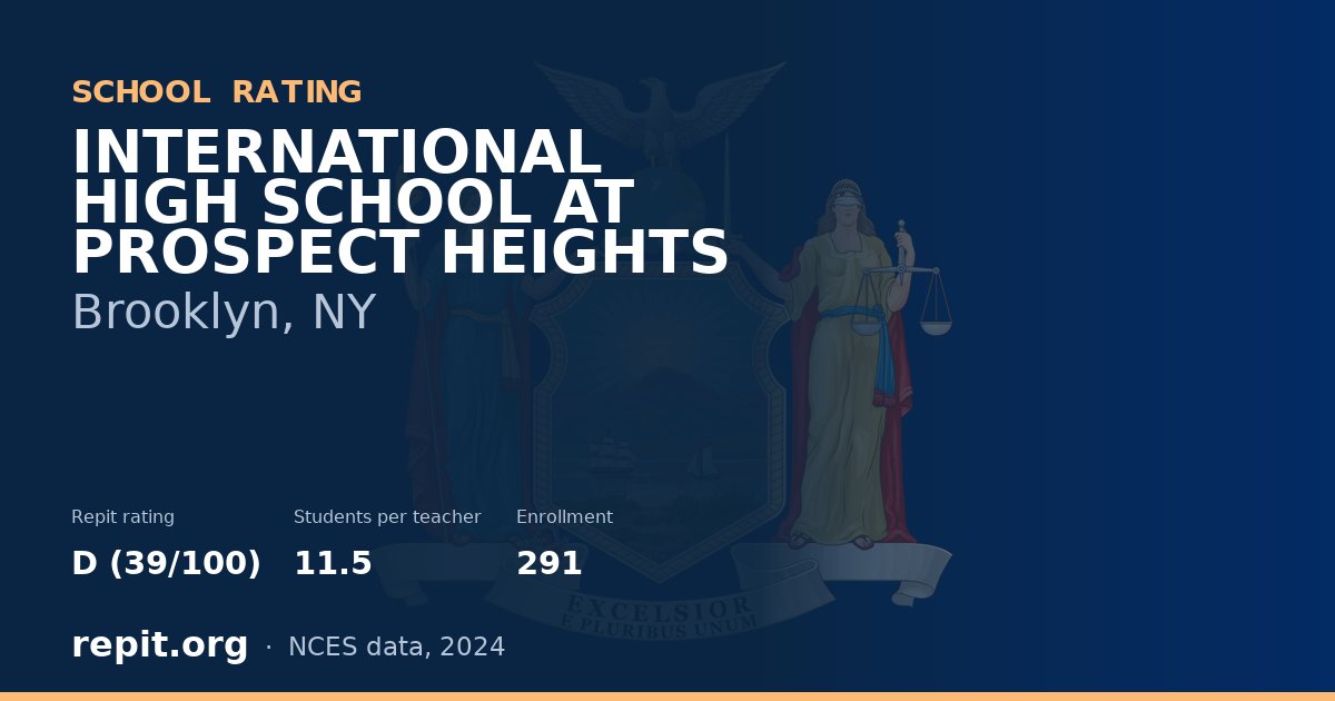 INTERNATIONAL HIGH SCHOOL AT PROSPECT HEIGHTS, Brooklyn, NY — Repit school rating D (39/100)