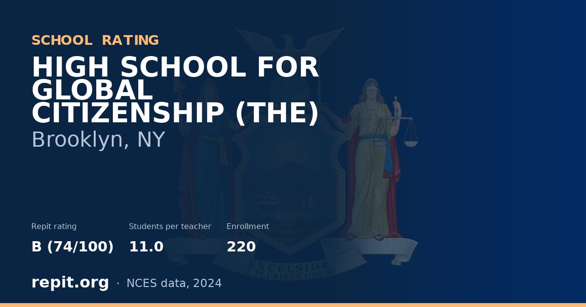 HIGH SCHOOL FOR GLOBAL CITIZENSHIP (THE), Brooklyn, NY — Repit school rating B (74/100)