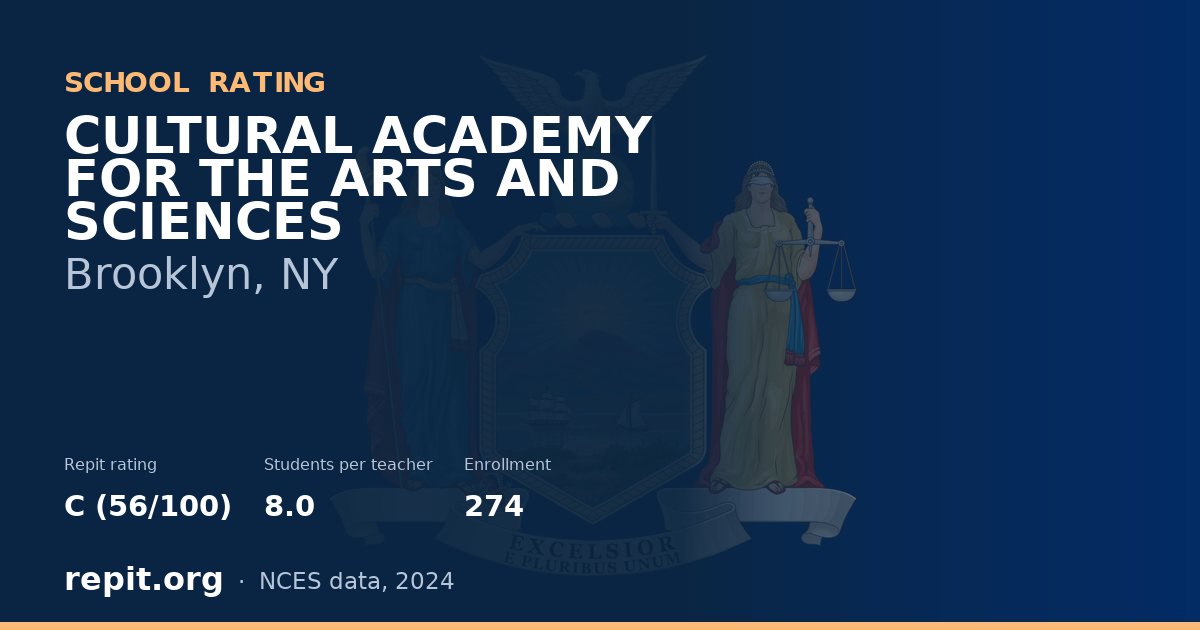 CULTURAL ACADEMY FOR THE ARTS AND SCIENCES, Brooklyn, NY — Repit school rating C (56/100)