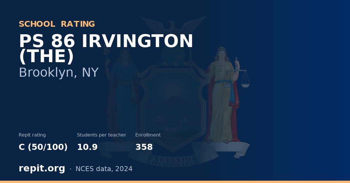 PS 86 IRVINGTON (THE), Brooklyn, NY — Repit school rating C (50/100)