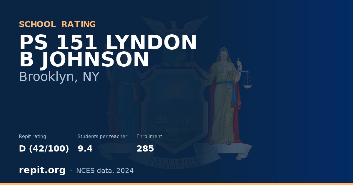 PS 151 LYNDON B JOHNSON, Brooklyn, NY — Repit school rating D (42/100)