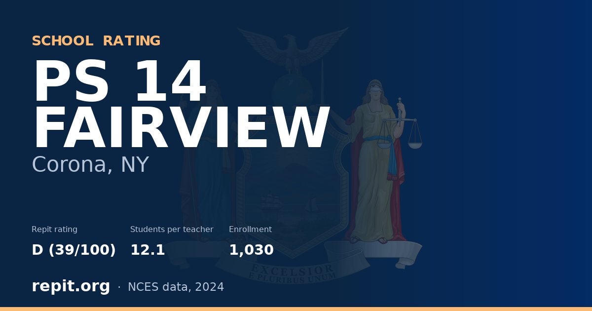 PS 14 FAIRVIEW, Corona, NY — Repit school rating D (39/100)