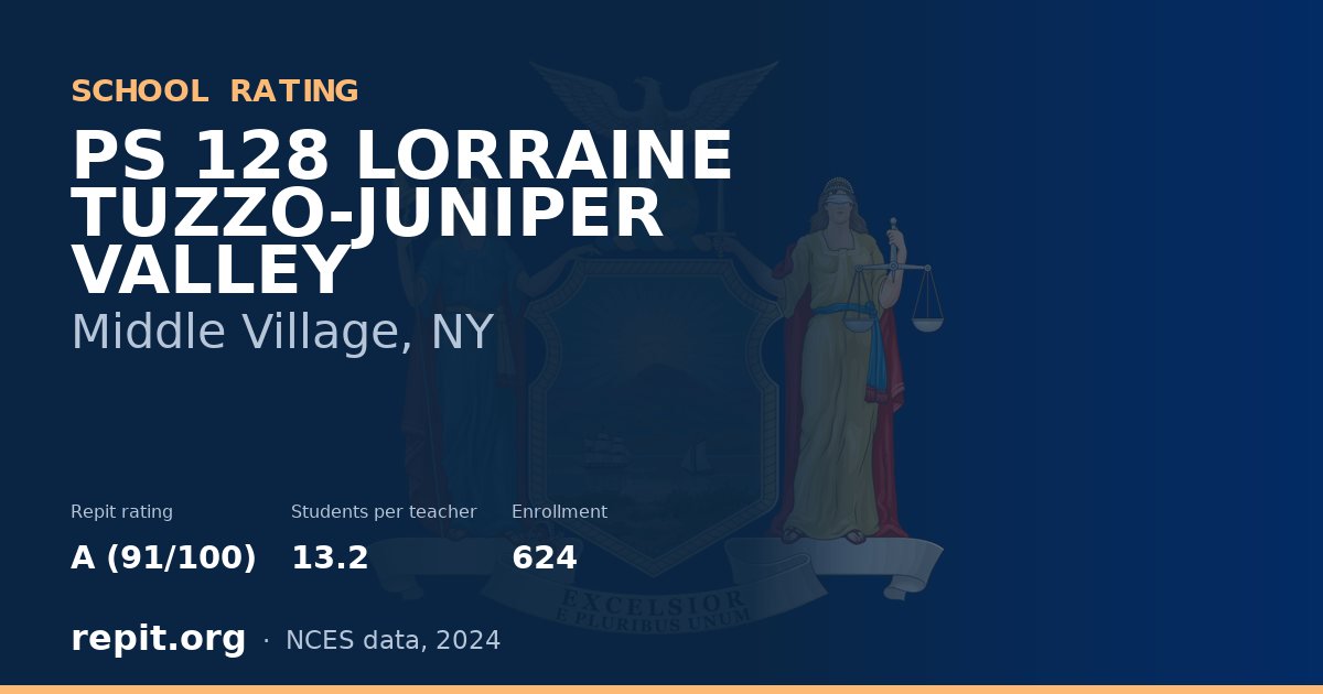 PS 128 LORRAINE TUZZO-JUNIPER VALLEY, Middle Village, NY — Repit school rating A (91/100)