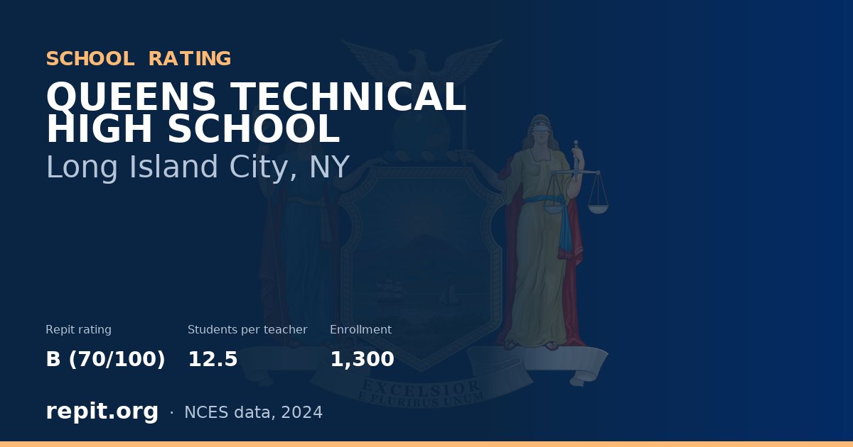 QUEENS TECHNICAL HIGH SCHOOL, Long Island City, NY — Repit school rating B (70/100)