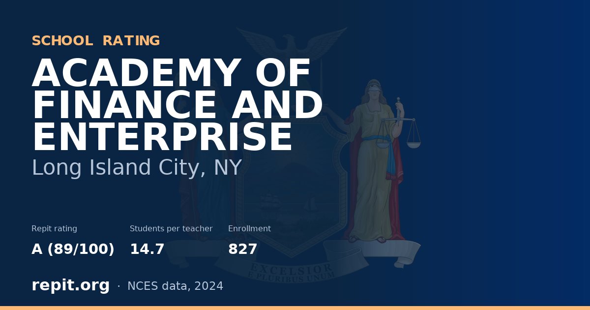 ACADEMY OF FINANCE AND ENTERPRISE, Long Island City, NY — Repit school rating A (89/100)