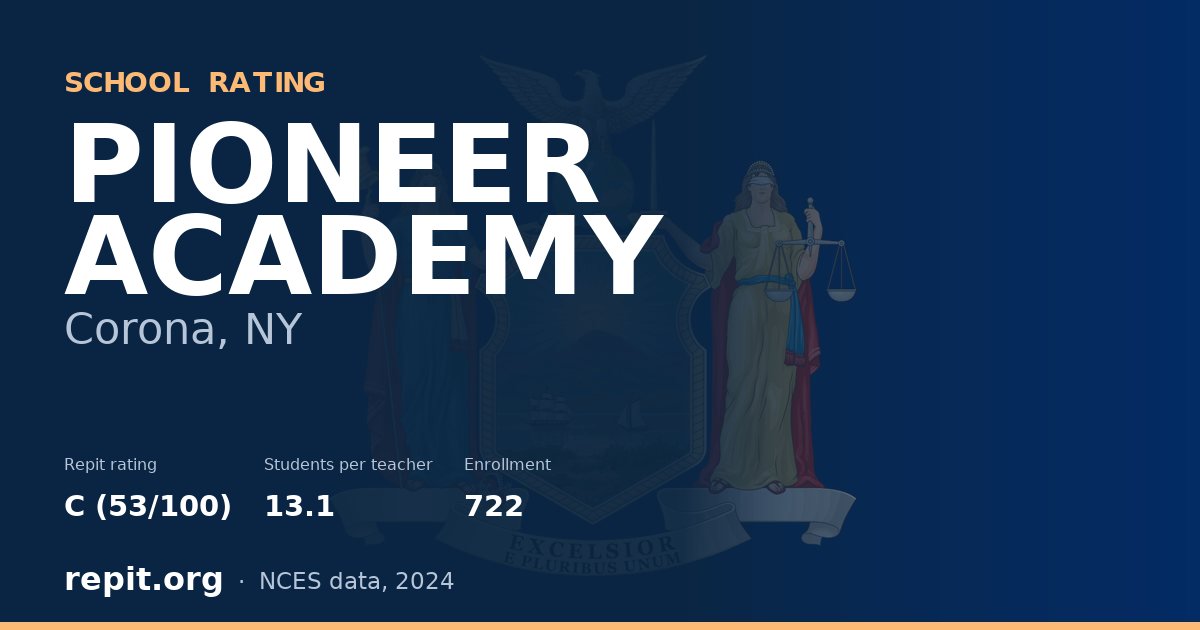 PIONEER ACADEMY, Corona, NY — Repit school rating C (53/100)