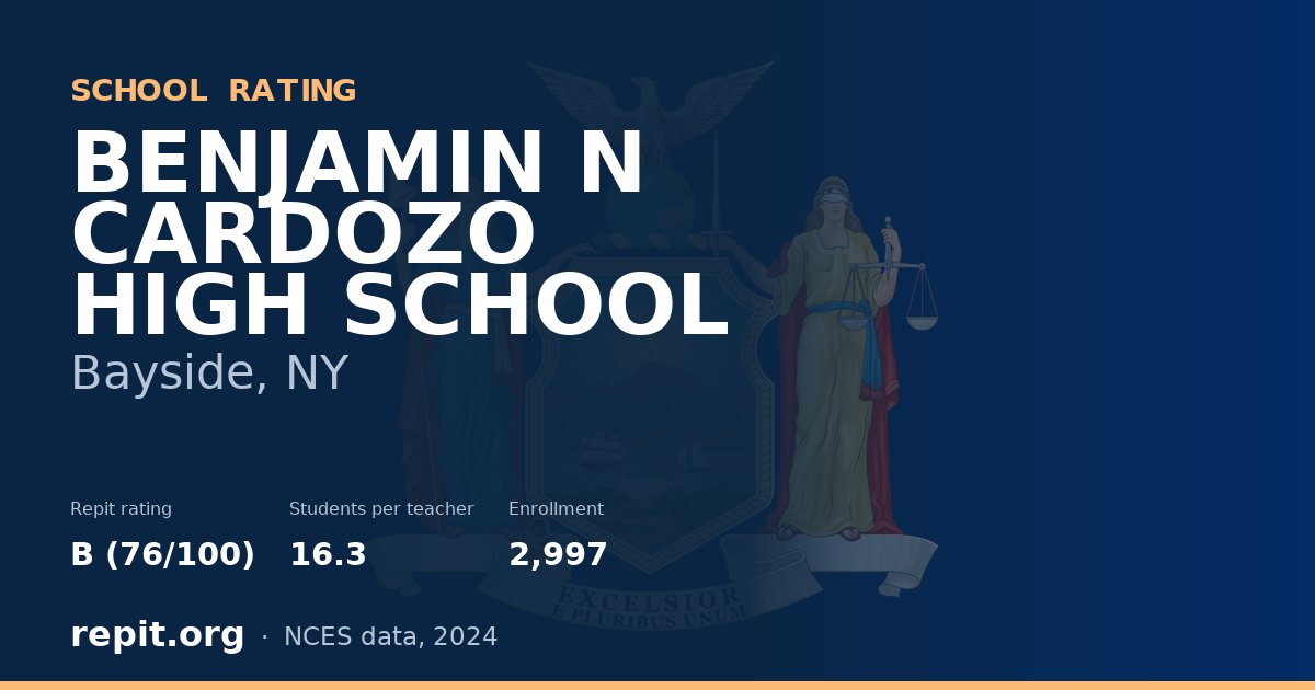BENJAMIN N CARDOZO HIGH SCHOOL, Bayside, NY — Repit school rating B (76/100)