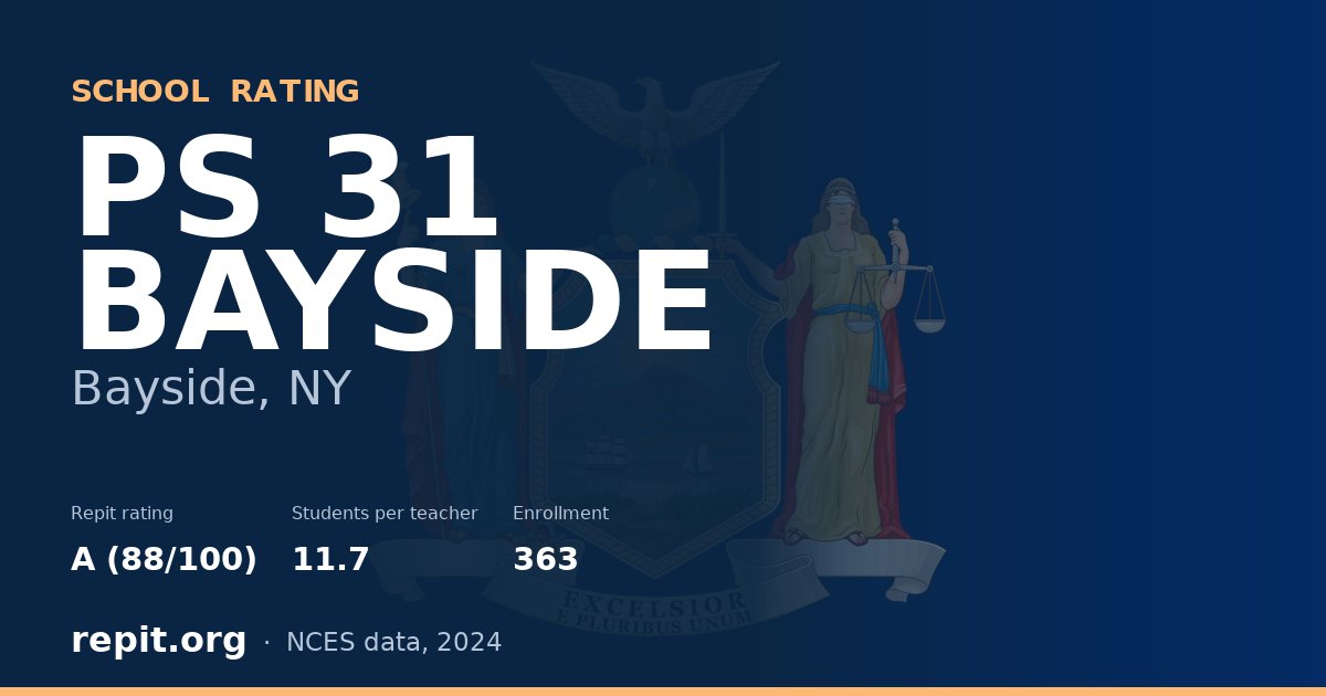 PS 31 BAYSIDE, Bayside, NY — Repit school rating A (88/100)