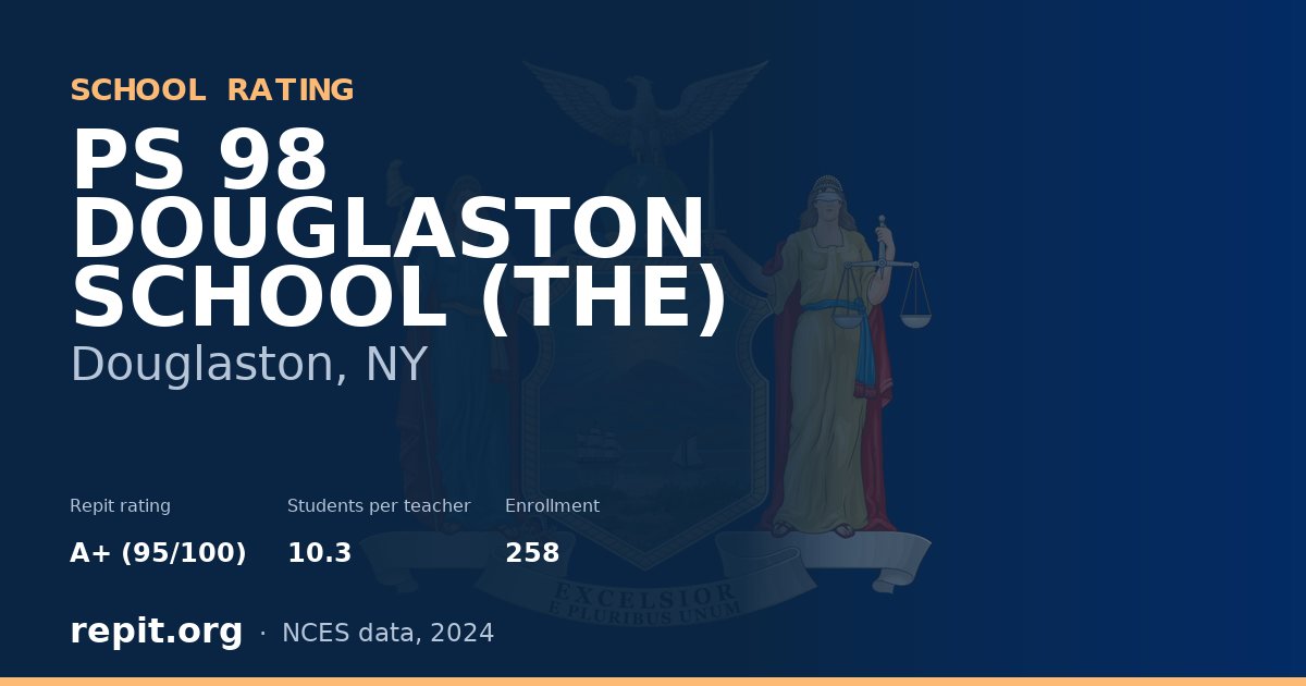 PS 98 DOUGLASTON SCHOOL (THE), Douglaston, NY — Repit school rating A+ (95/100)
