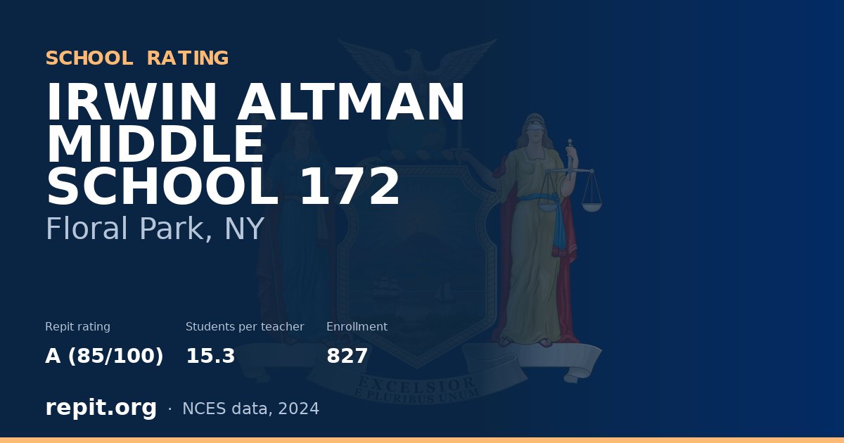 IRWIN ALTMAN MIDDLE SCHOOL 172, Floral Park, NY — Repit school rating A (85/100)