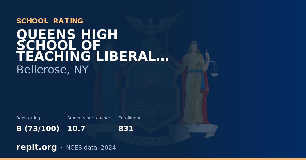 QUEENS HIGH SCHOOL OF TEACHING LIBERAL ARTS AND SCIENCES, Bellerose, NY — Repit school rating B (73/100)