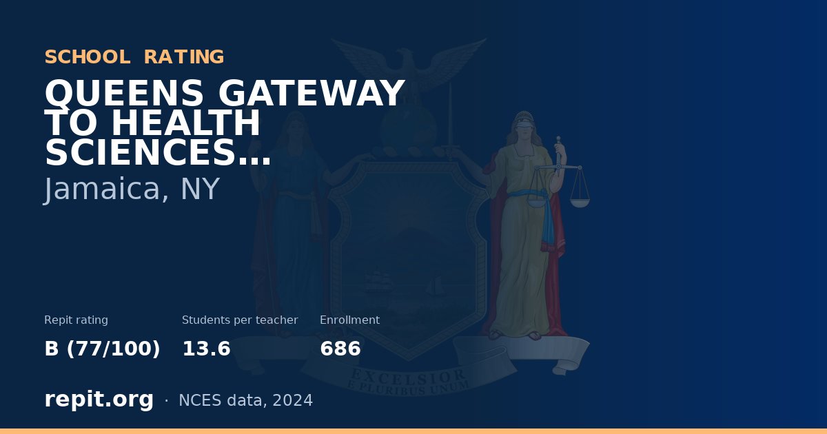 QUEENS GATEWAY TO HEALTH SCIENCES SECONDARY SCHOOL, Jamaica, NY — Repit school rating B (77/100)