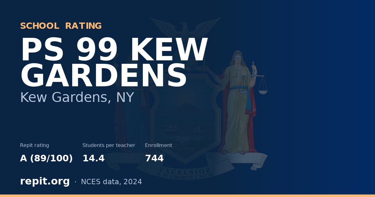 PS 99 KEW GARDENS, Kew Gardens, NY — Repit school rating A (89/100)