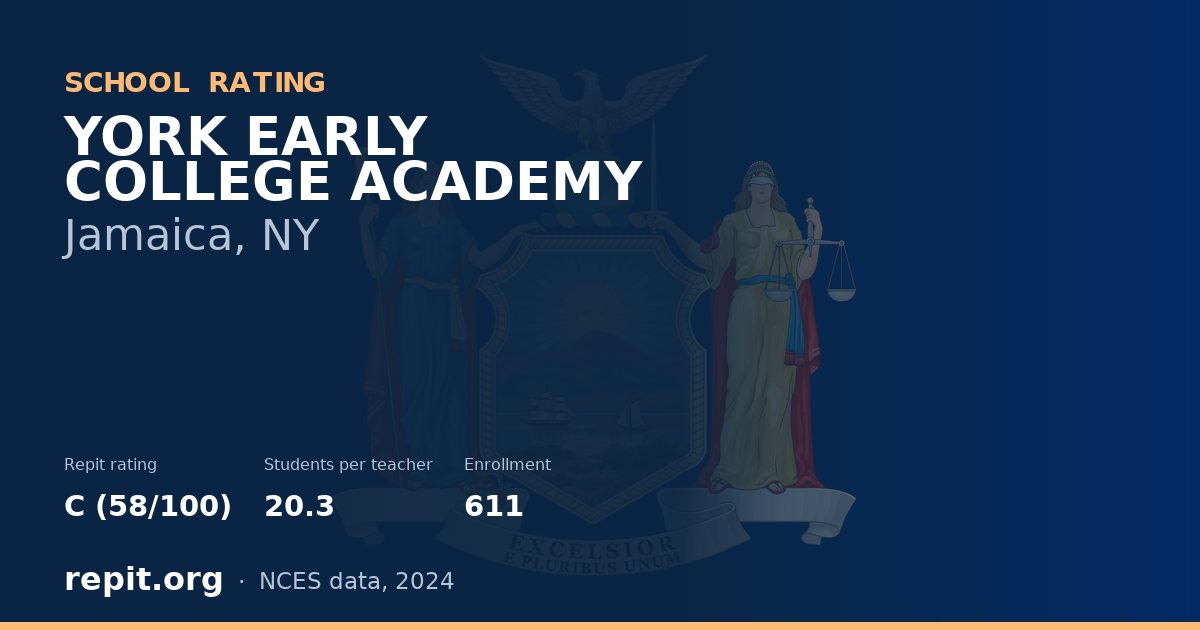 YORK EARLY COLLEGE ACADEMY, Jamaica, NY — Repit school rating C (58/100)