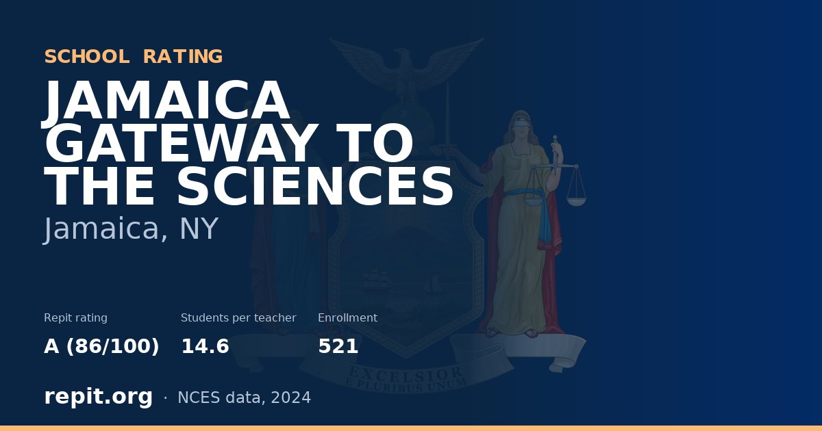 JAMAICA GATEWAY TO THE SCIENCES, Jamaica, NY — Repit school rating A (86/100)