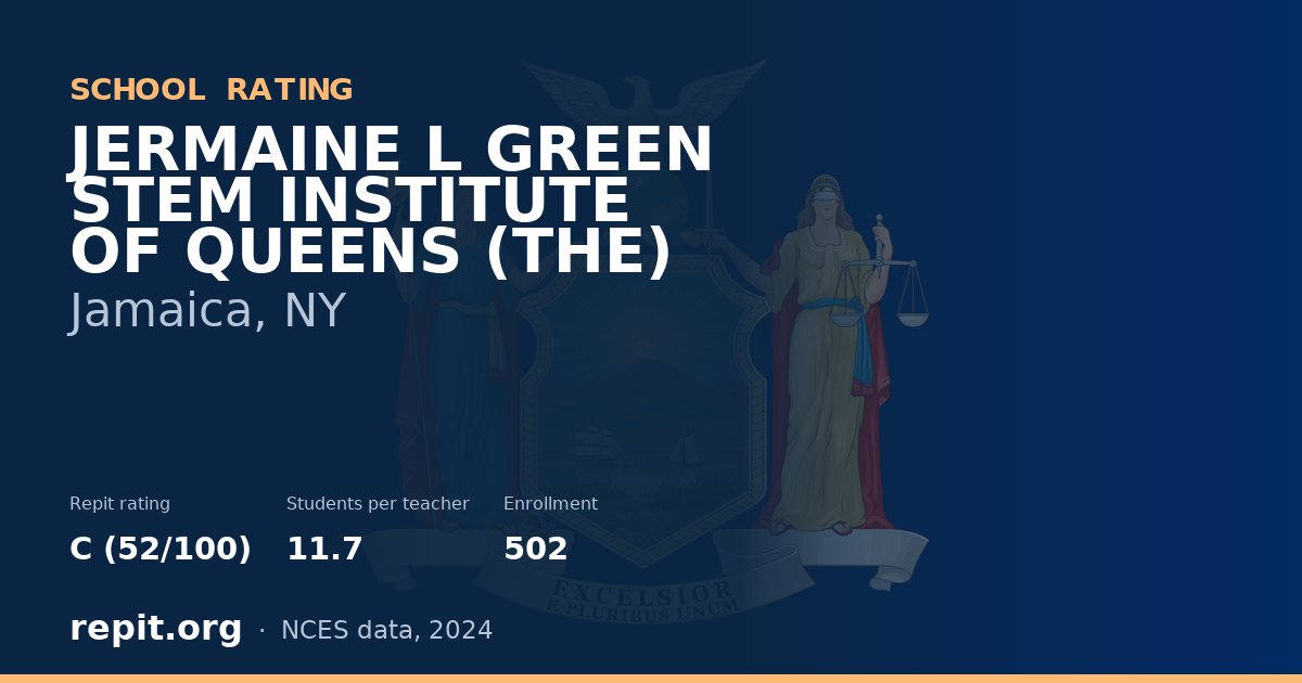 JERMAINE L GREEN STEM INSTITUTE OF QUEENS (THE), Jamaica, NY — Repit school rating C (52/100)