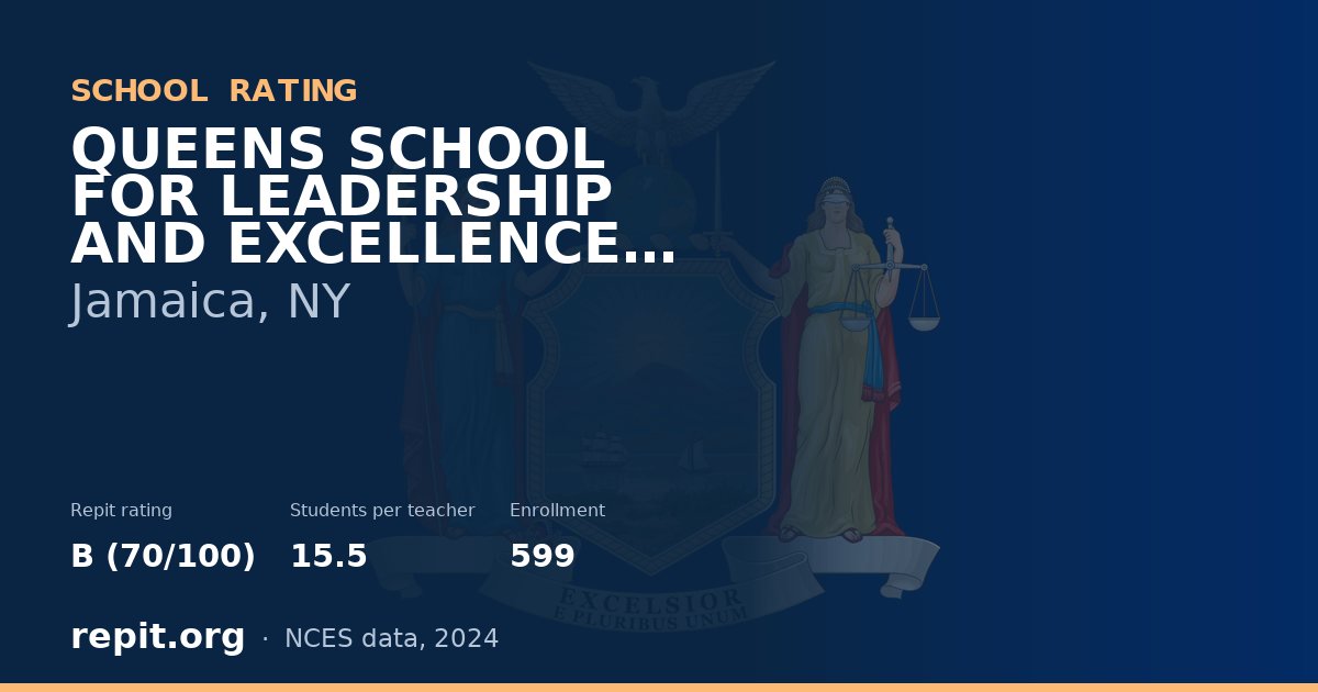 QUEENS SCHOOL FOR LEADERSHIP AND EXCELLENCE (THE), Jamaica, NY — Repit school rating B (70/100)