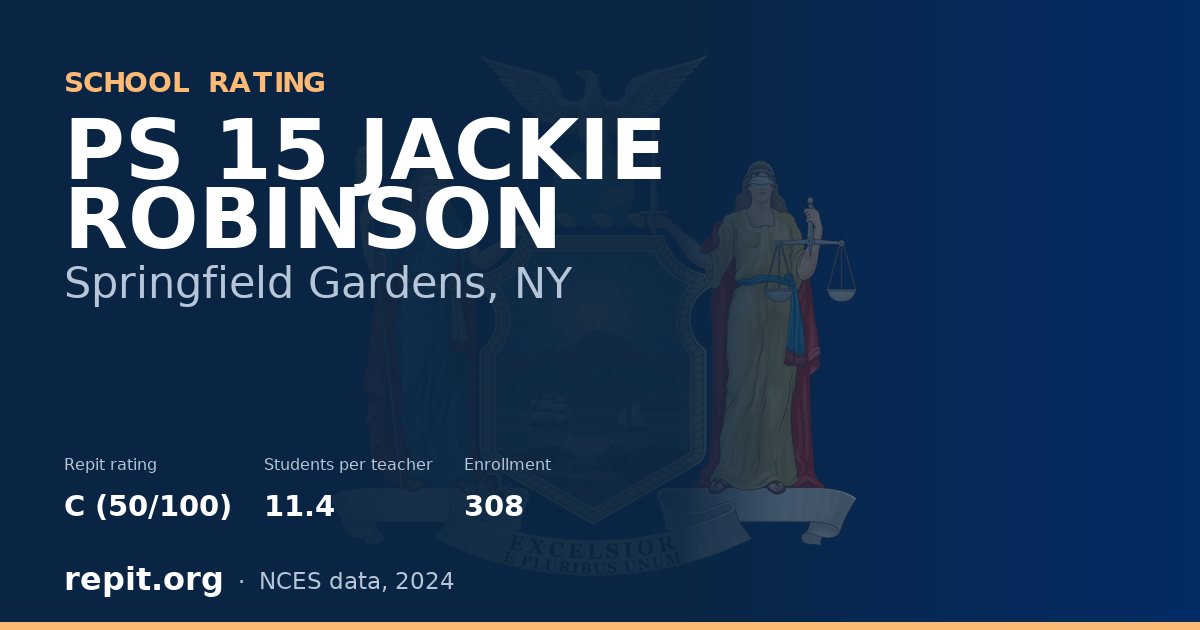 PS 15 JACKIE ROBINSON, Springfield Gardens, NY — Repit school rating C (50/100)