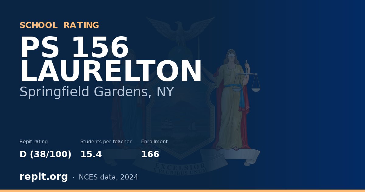 PS 156 LAURELTON, Springfield Gardens, NY — Repit school rating D (38/100)