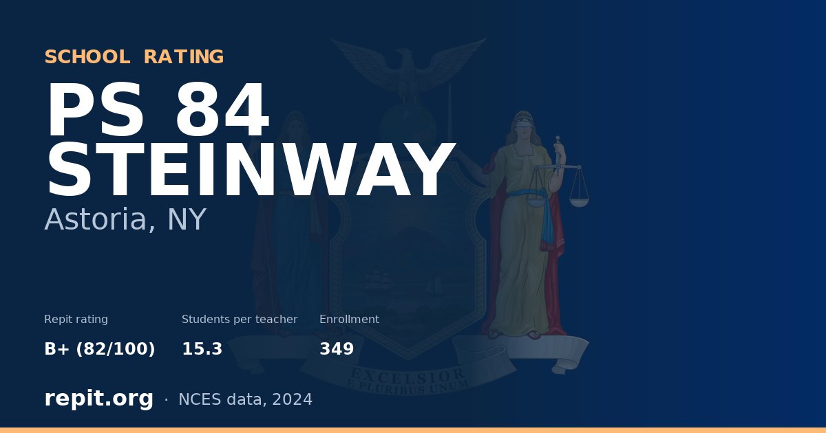 PS 84 STEINWAY, Astoria, NY — Repit school rating B+ (82/100)