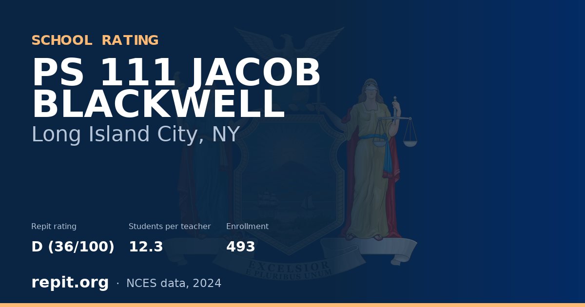 PS 111 JACOB BLACKWELL, Long Island City, NY — Repit school rating D (36/100)