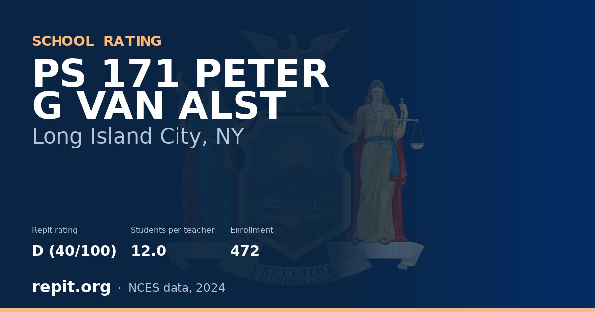 PS 171 PETER G VAN ALST, Long Island City, NY — Repit school rating D (40/100)