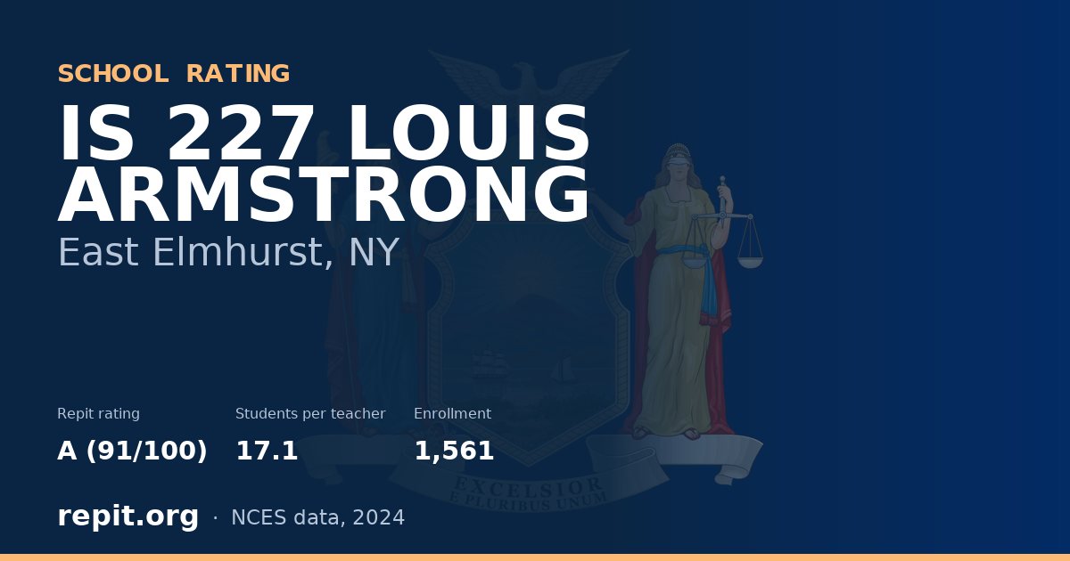 IS 227 LOUIS ARMSTRONG, East Elmhurst, NY — Repit school rating A (91/100)
