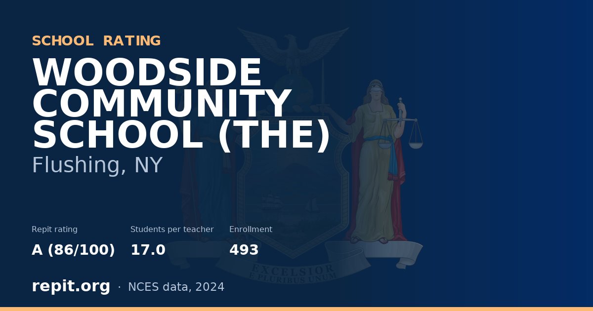 WOODSIDE COMMUNITY SCHOOL (THE), Flushing, NY — Repit school rating A (86/100)