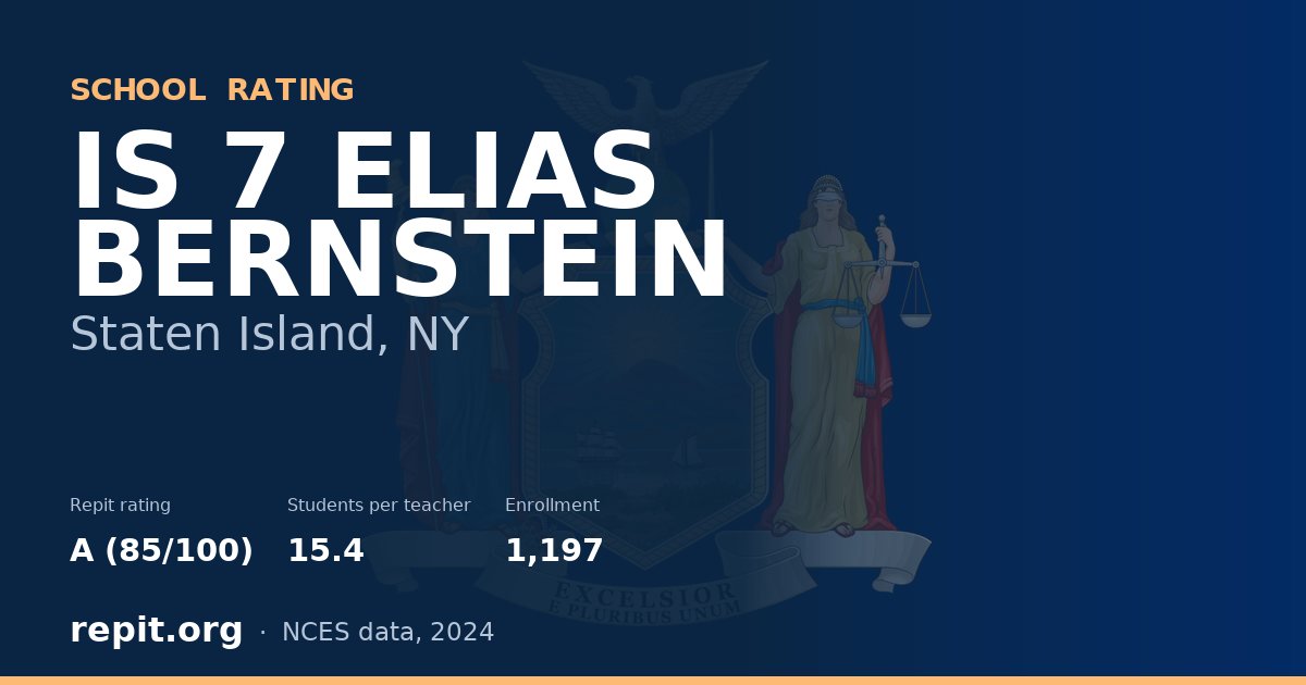 IS 7 ELIAS BERNSTEIN, Staten Island, NY — Repit school rating A (85/100)