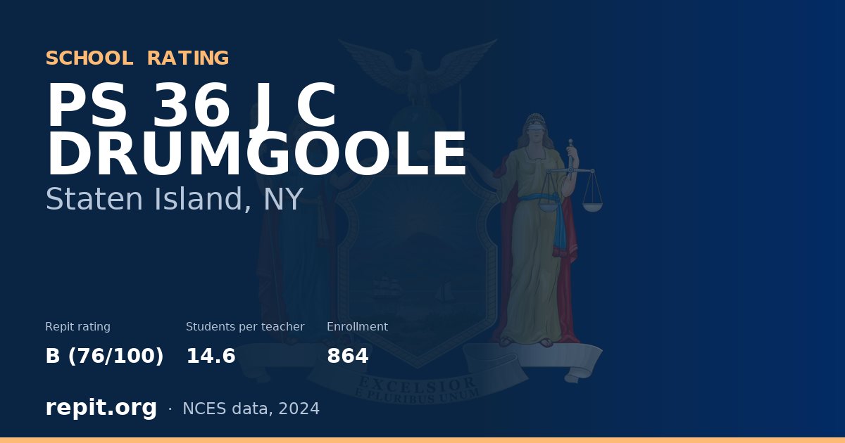 PS 36 J C DRUMGOOLE, Staten Island, NY — Repit school rating B (76/100)