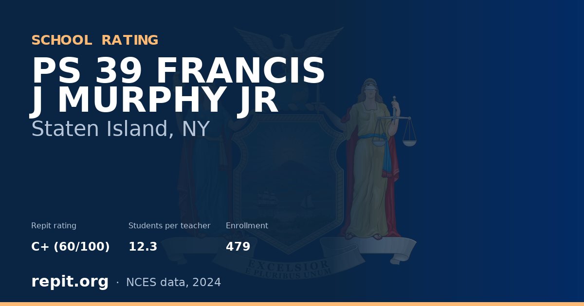 PS 39 FRANCIS J MURPHY JR, Staten Island, NY — Repit school rating C+ (60/100)