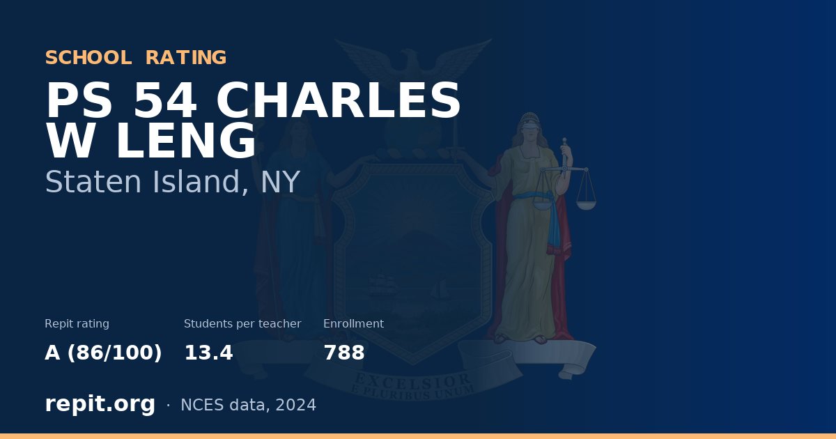PS 54 CHARLES W LENG, Staten Island, NY — Repit school rating A (86/100)