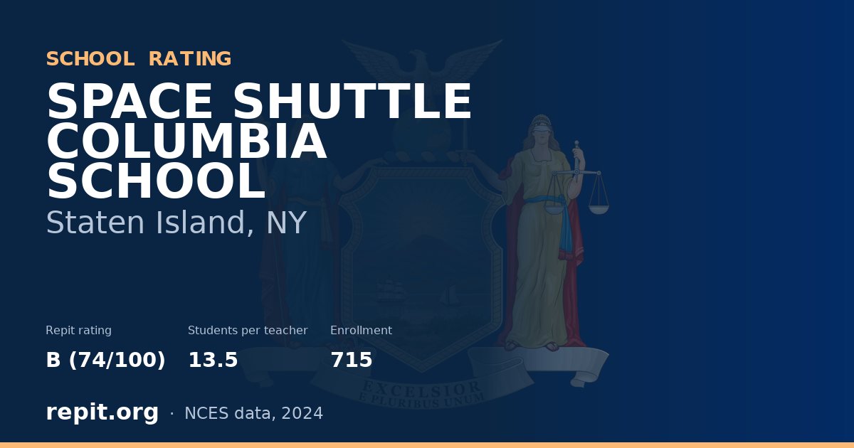 SPACE SHUTTLE COLUMBIA SCHOOL, Staten Island, NY — Repit school rating B (74/100)