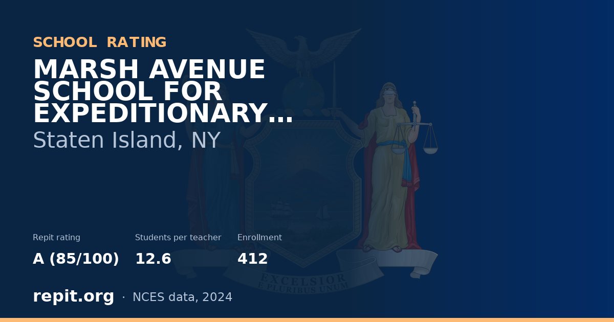 MARSH AVENUE SCHOOL FOR EXPEDITIONARY LEARNING, Staten Island, NY — Repit school rating A (85/100)