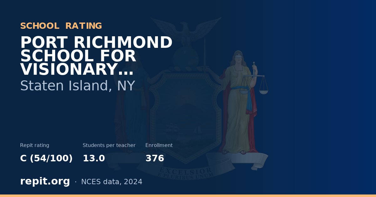 PORT RICHMOND SCHOOL FOR VISIONARY LEARNING, Staten Island, NY — Repit school rating C (54/100)