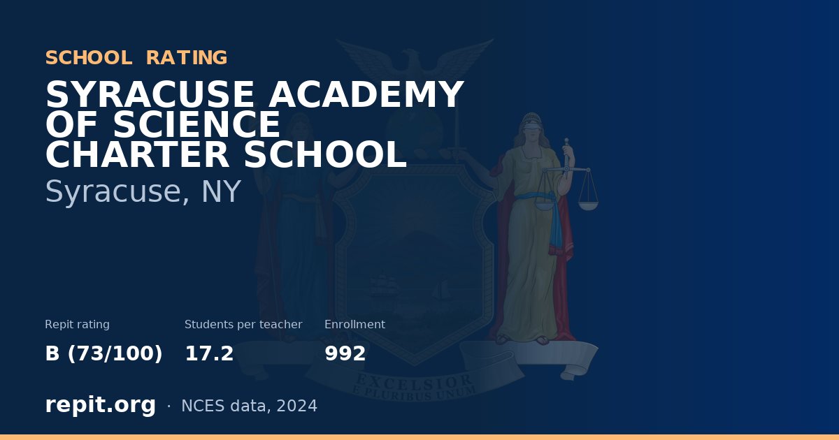SYRACUSE ACADEMY OF SCIENCE CHARTER SCHOOL, Syracuse, NY — Repit school rating B (73/100)