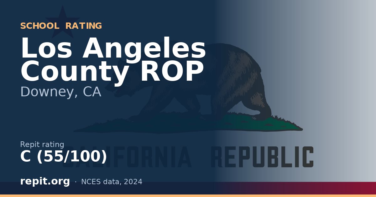 Los Angeles County ROP, Downey, CA — Repit school rating C (55/100)