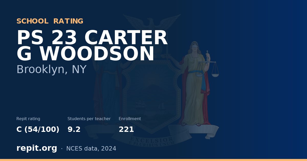 PS 23 CARTER G WOODSON, Brooklyn, NY — Repit school rating C (54/100)